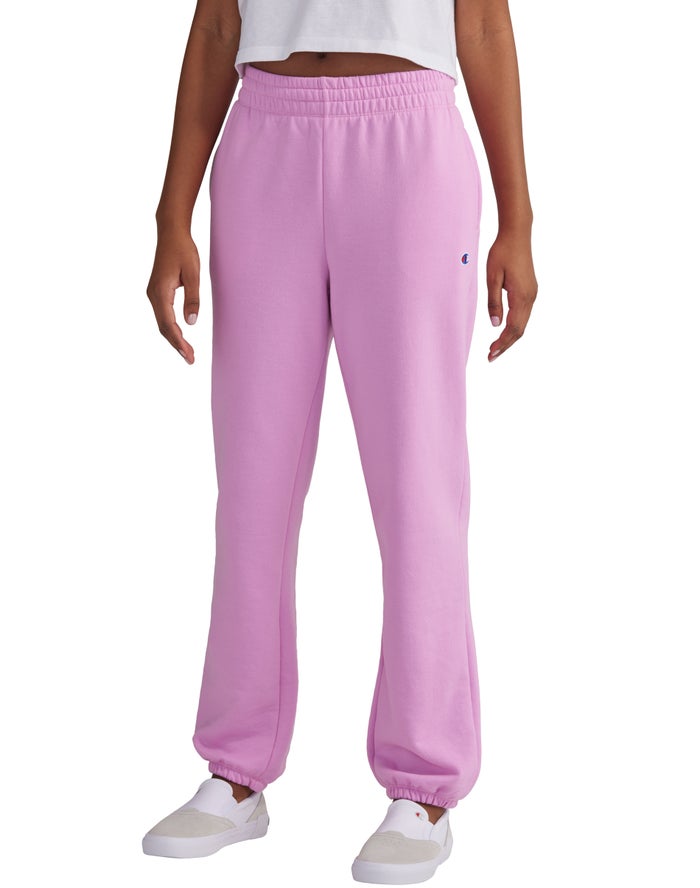 Champion Womens Joggers NZ - Powerblend Fleece Boyfriend Pink ( 1328-NYFCG )